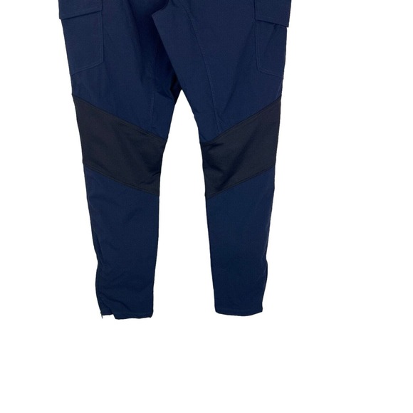 Anatomie Blue Contrast Panel Legging Pants Size M Pockets Ankle Zip Pull On Crop - Picture 6 of 9